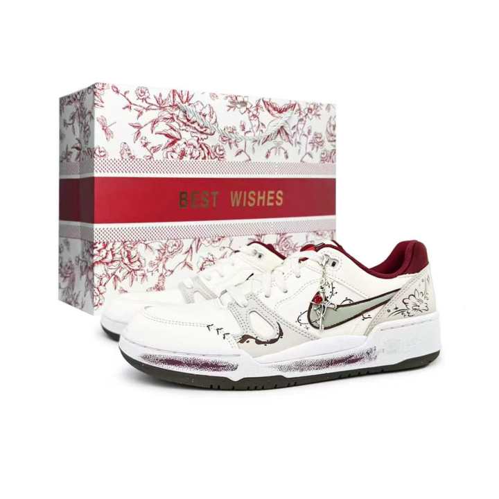 Nike Nike Full Force Skateboard Shoes Men's Low Top White/Red