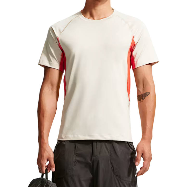 Nike Nike ACG Quick Dry T Shirts Men's Light Woody Brown/Light Red/Peak White Crew Neck Moderate