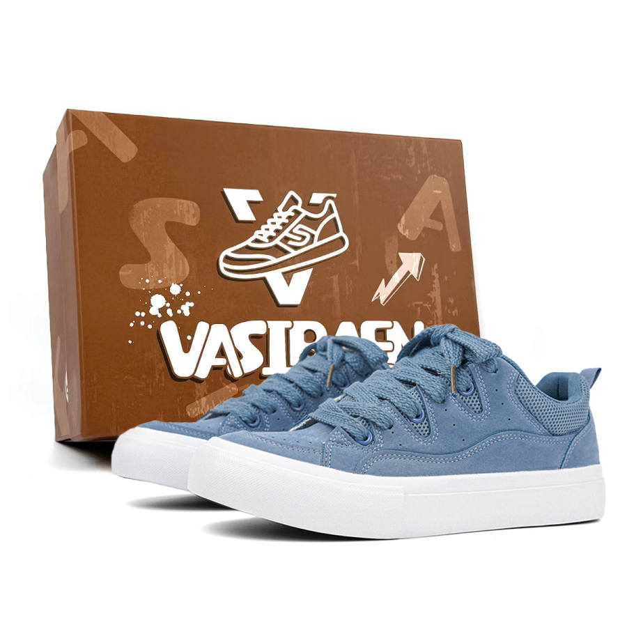 VASIBAEN Coverage Abrasion Resistant Low top Skateboard Shoes Unisex Maris Sal Haze Blue