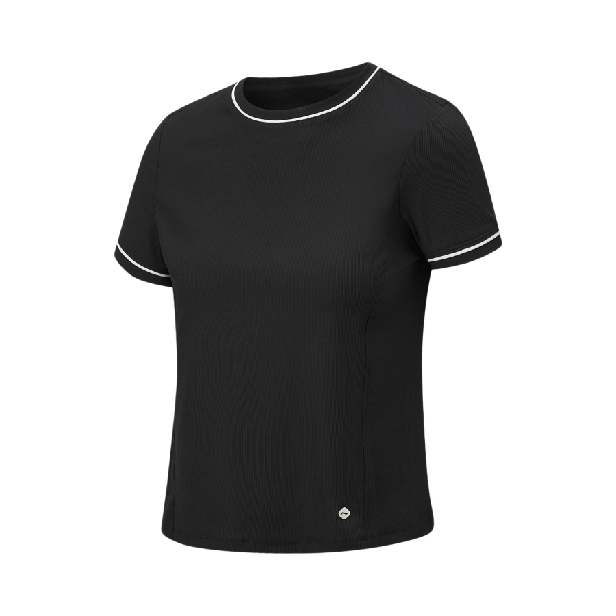 Li-Ning Li Ning Fitness Series T Shirts Women's Black Crew Neck Moderate Straight Fit
