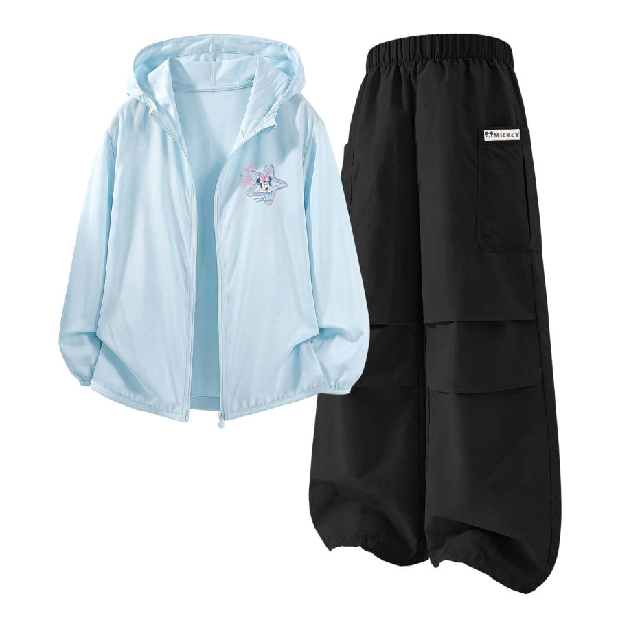 Disney Kids Casual Sportswear Hooded Non Detachable Thin Stretch Breathable