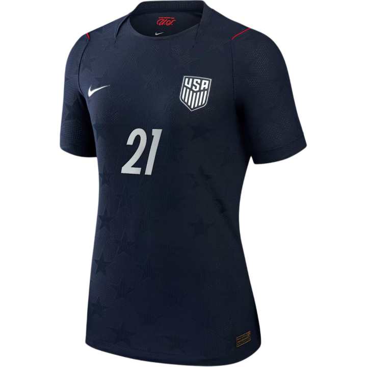 Nike Nike United States National Team Soccer Jerseys Women's Blue Crew Neck Moderate