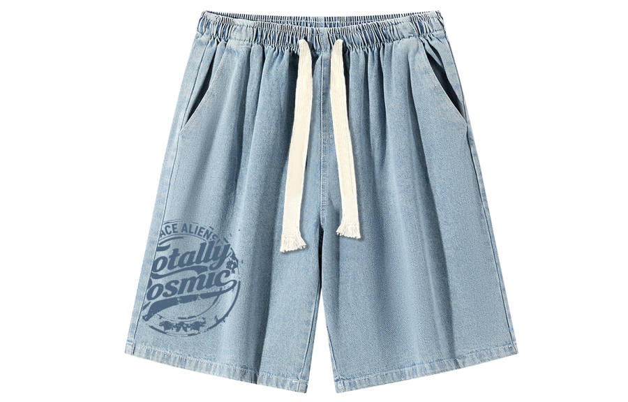 Disney Denim Shorts Unisex Moderate Straight Fit Pants