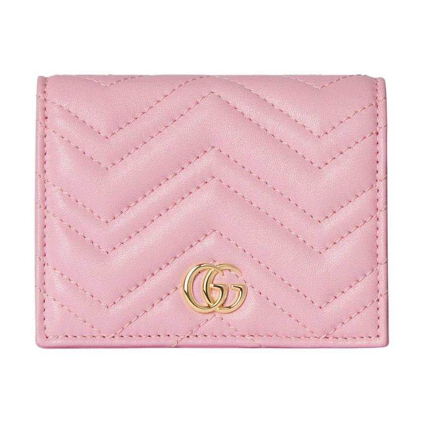GUCCI GG Marmont Nappa Leather Wallet Small Women's Light Pink