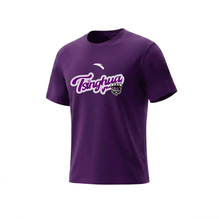 ANTA T Shirts Unisex Dark Navy Purple Crew Neck Moderate