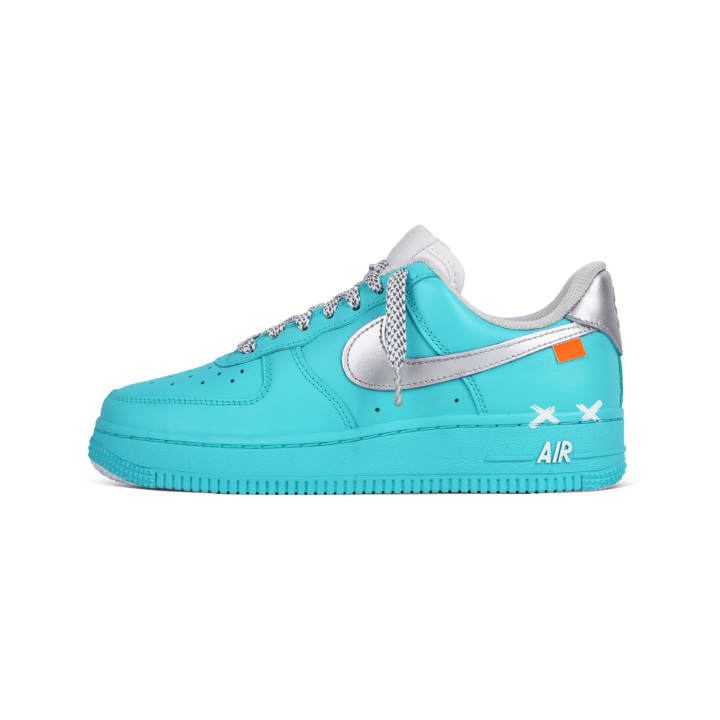 Nike Nike Air Force 1 Skateboard Shoes Men's Low Top White/Cyan/Silver