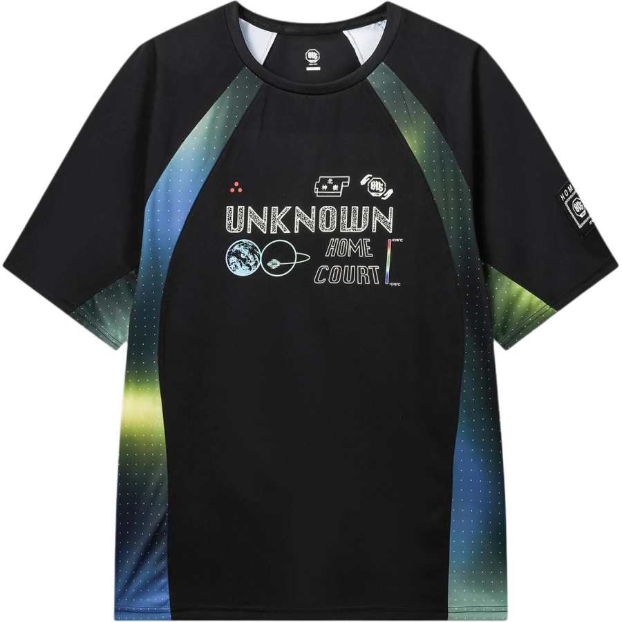 Li-Ning Li Ning BADFIVE T Shirts Men's Black Crew Neck Moderate Straight Fit