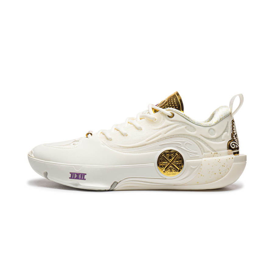 Li-Ning Li Ning WOW12 Cushioning Abrasion Resistant Breathable Coverage Rebound Grip Low top Basketball Shoes Men's Ivory