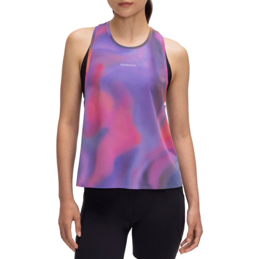 Lululemon Running Tank Tops Women's Swift Iridescent Multicolor Crew Neck Moderate