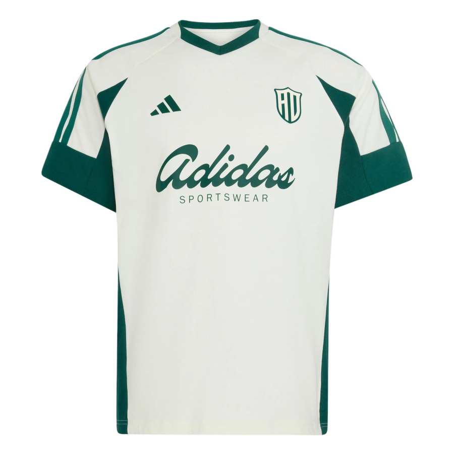 Adidas Adidas 3 Stripes T Shirts Men's Jade White/Forest Green V Neck Moderate