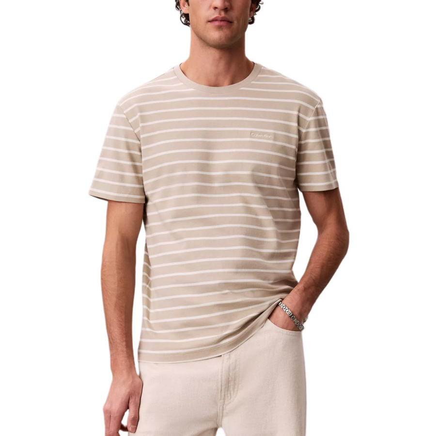 Calvin Klein T Shirts Men's Taupe Crew Neck