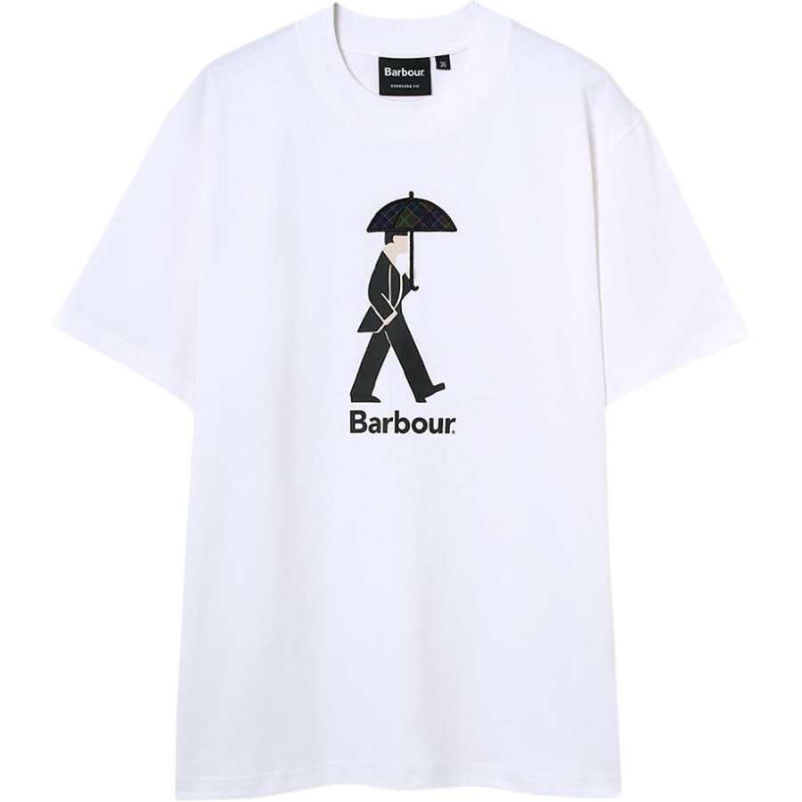 BARBOUR T Shirts Men's White Crew Neck Moderate Straight Fit