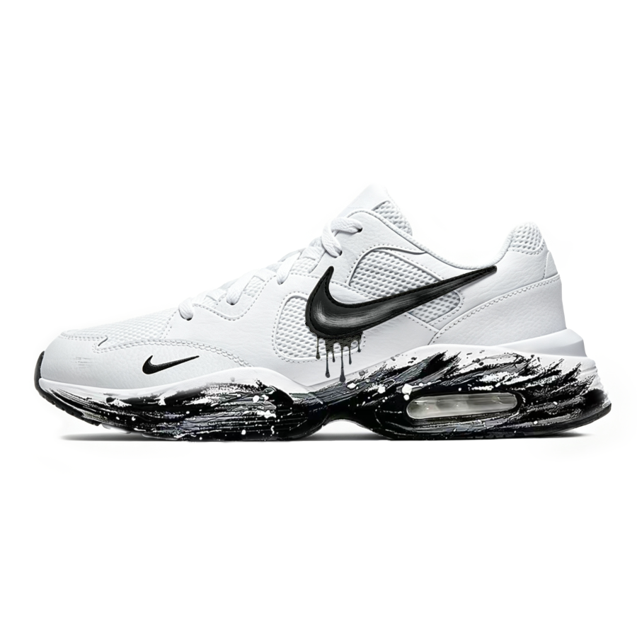 Nike Nike Air Max Fusion Running Shoes Men's Low Top Black White Gray