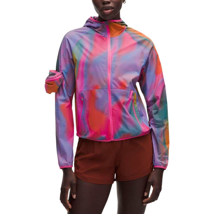 Lululemon Running Jackets Women's Fast Changing Rainbow Color Hooded Non Detachable Moderate Other