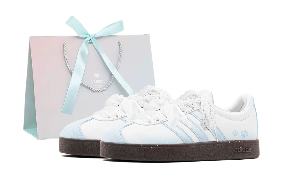 Adidas Adidas Vl Court Classic Skateboard Shoes Unisex Low Top Blue/White