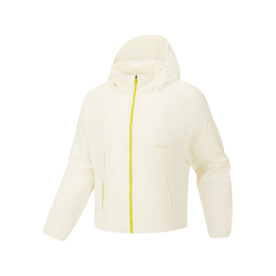 Skechers Sun Protection Clothing Women's Marshmallow White Hooded Non Detachable Moderate