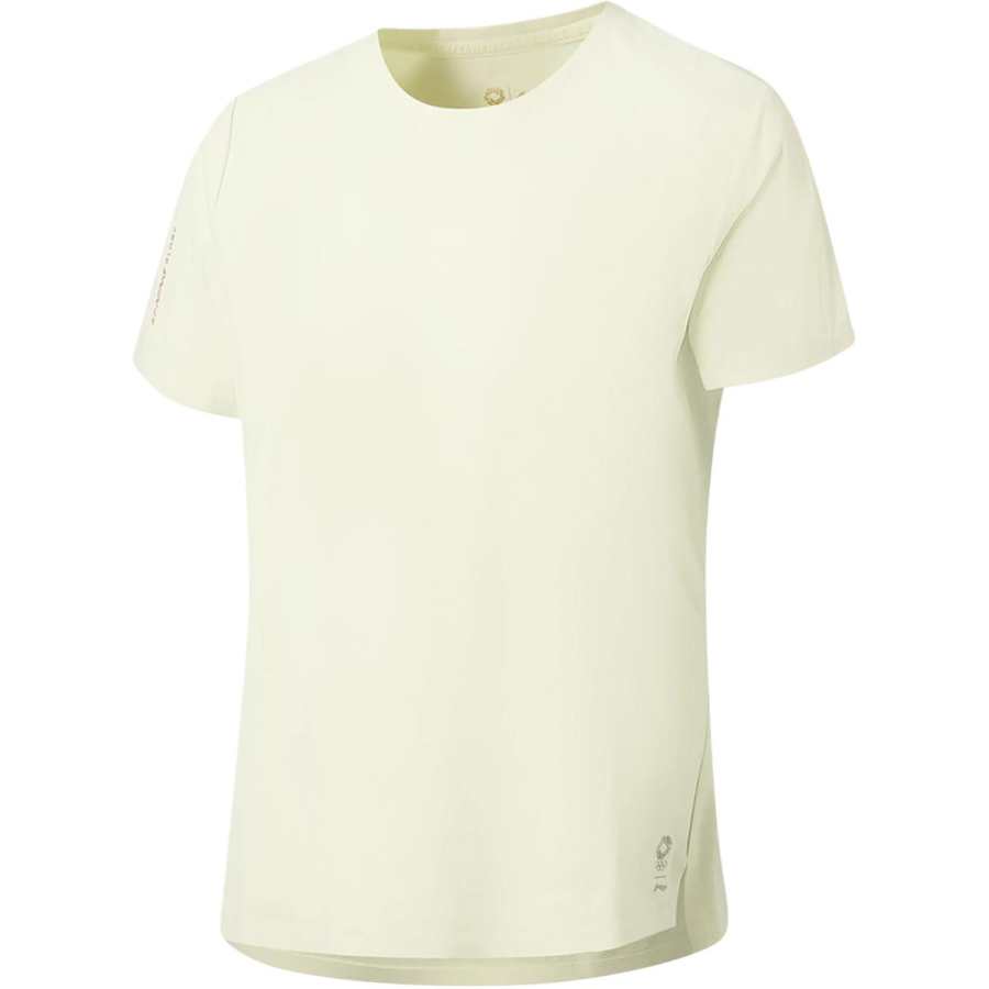 Li-Ning Li Ning Gold Logo | T Shirts Women's Porcelain Secret White Crew Neck Moderate Straight Fit