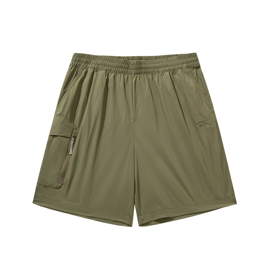 ANTA Life Collection Casual Shorts Men's Murky Olive Green Moderate Straight Fit Pants