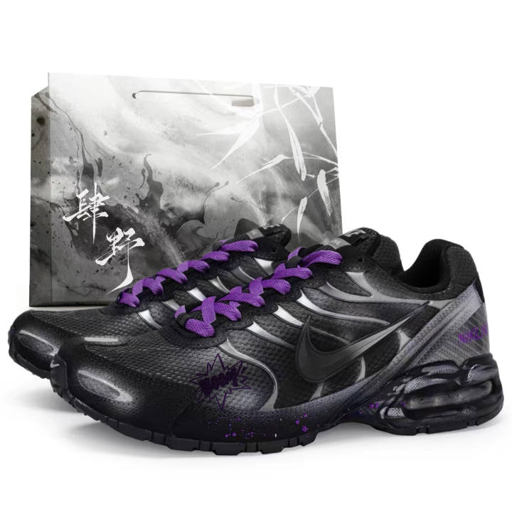 Nike Nike Air Max Torch 4 Running Shoes Men's Low Top Black Gray Purple Silver Colorway