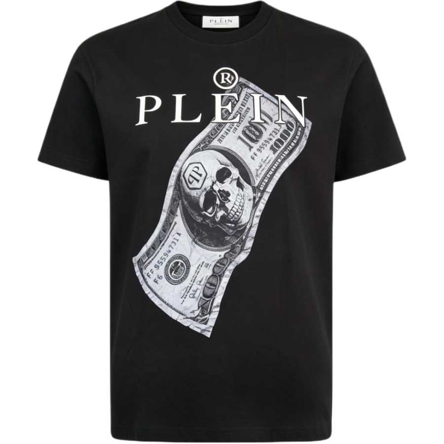 PHILIPP PLEIN T Shirts Men's Black Crew Neck Moderate Other