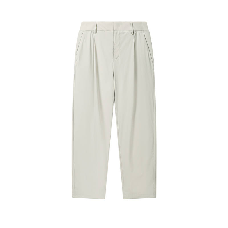 FILA WHITE Casual Pants Men's Elegant Stone Gray Moderate Straight Fit Pants