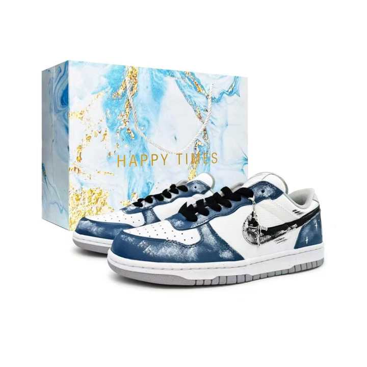 Nike Nike Big Skateboard Shoes Men's Low Top Black/White/Blue
