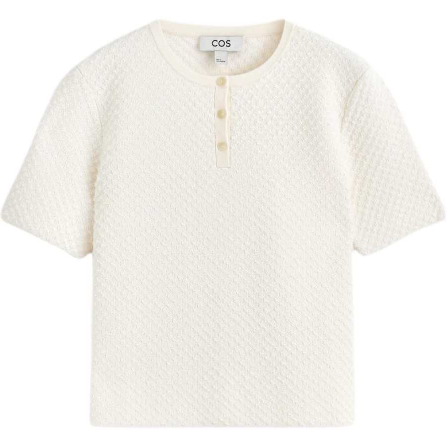 COS T Shirts Women's Butter Henry Collar