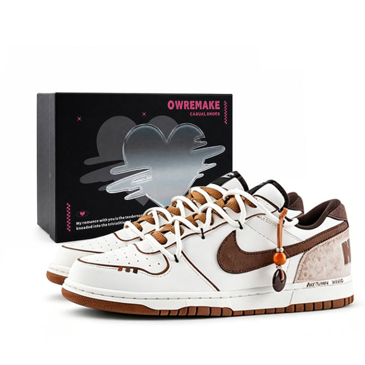 Nike Nike Big Skateboard Shoes Men's Low Top Brown/White