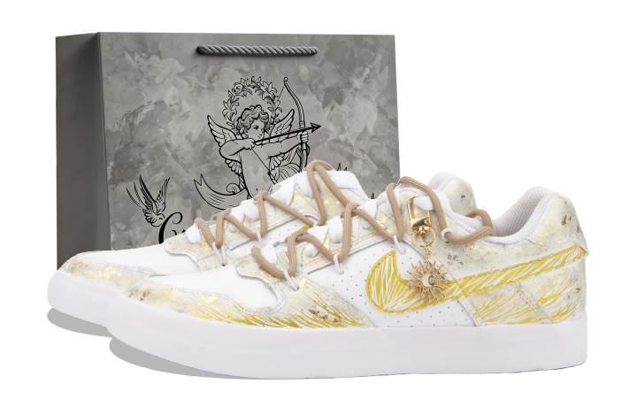 Nike Nike SB Delta Skateboard Shoes Unisex Low Top Gold/White