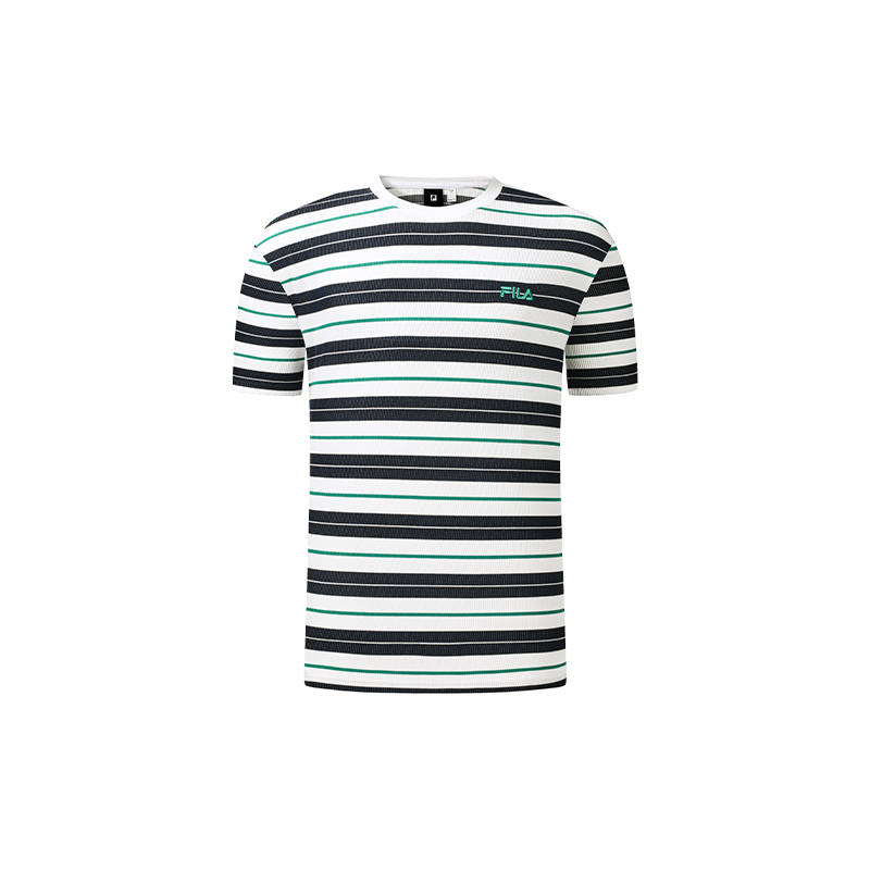 FILA Tennis T Shirts Men's Jade White Crew Neck Moderate Straight Fit