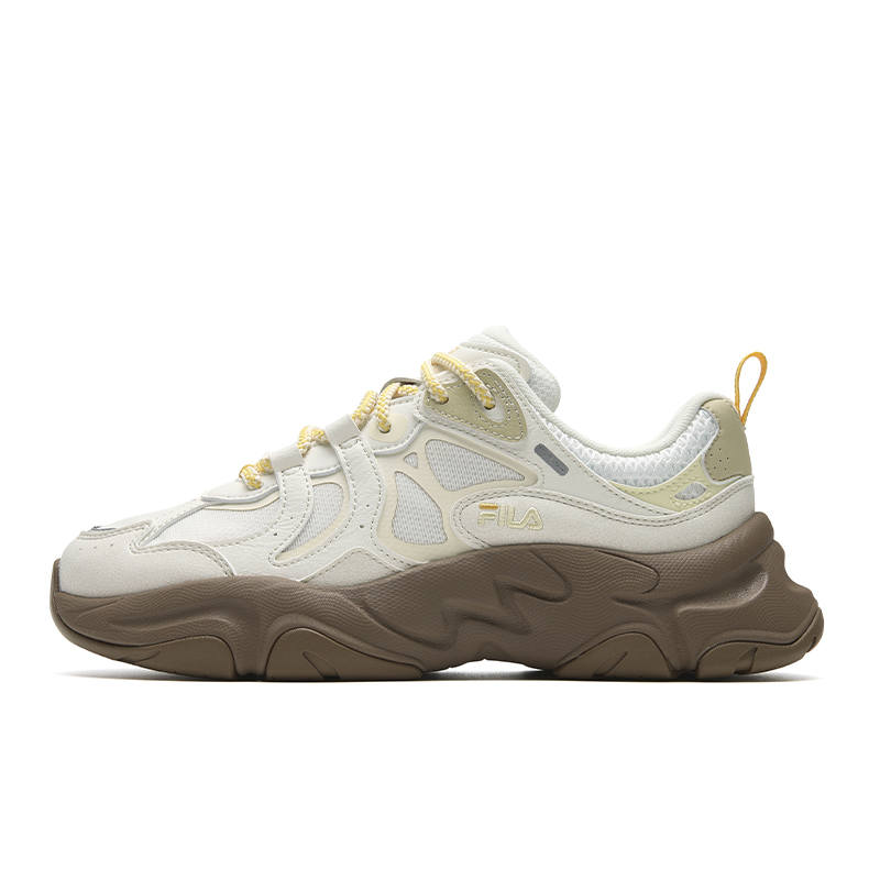 FILA MARS 3 Chunky Sneakers Women's Low Top Coconut Milk White/Sunset Yellow