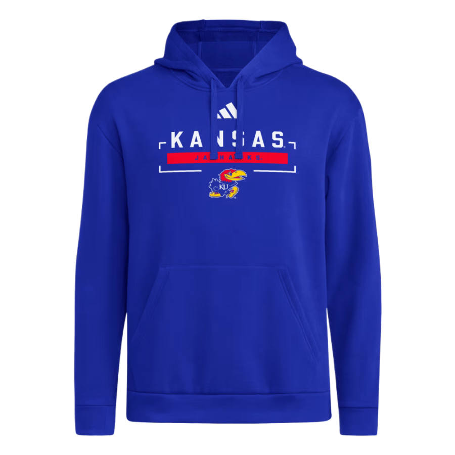 Adidas Adidas Jayhawks Sweatshirts Men's Royal Blue/Ncaa Kan 7k6 Hooded Non Detachable Moderate