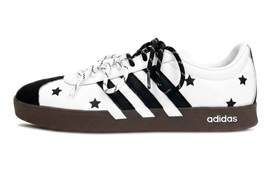 Adidas Adidas VL COURT 2.0 Skateboard Shoes Unisex Low Top Black/White/Brown