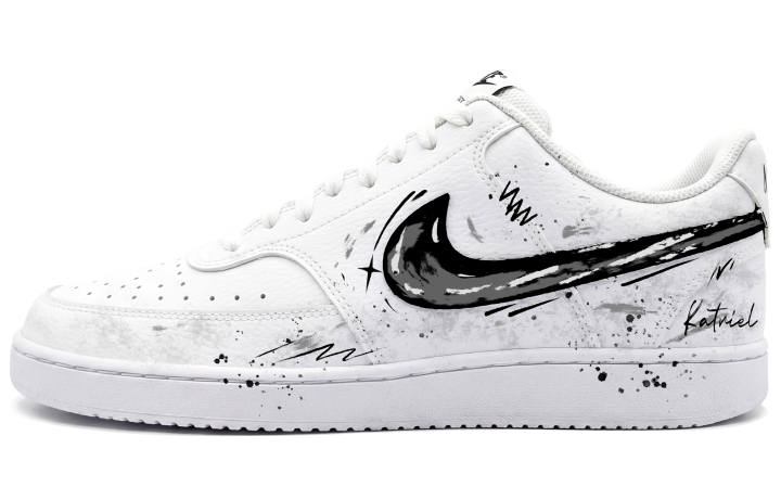 Nike Nike Court Vision 1 Skateboard Shoes Unisex Low Top White/Black/Gray