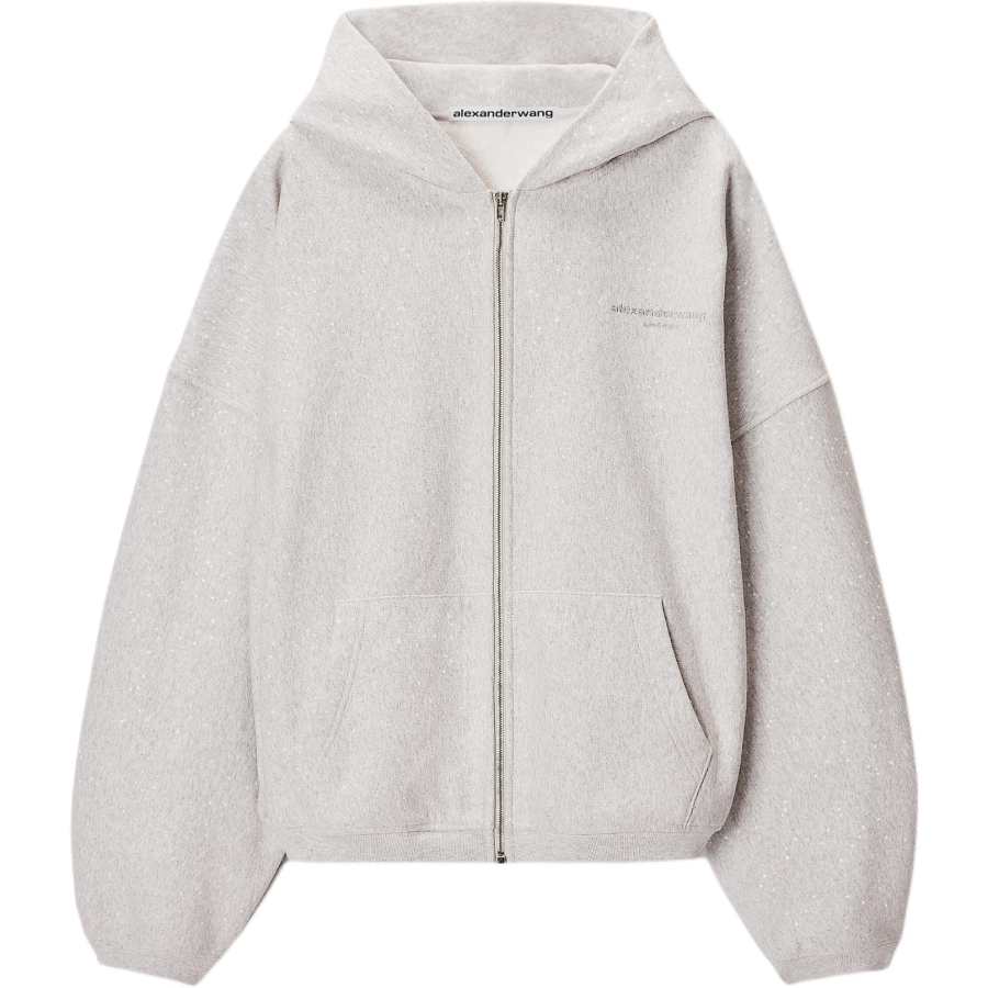 Alexander Wang Sweatshirts Unisex Light Gray Hooded Non Detachable Moderate