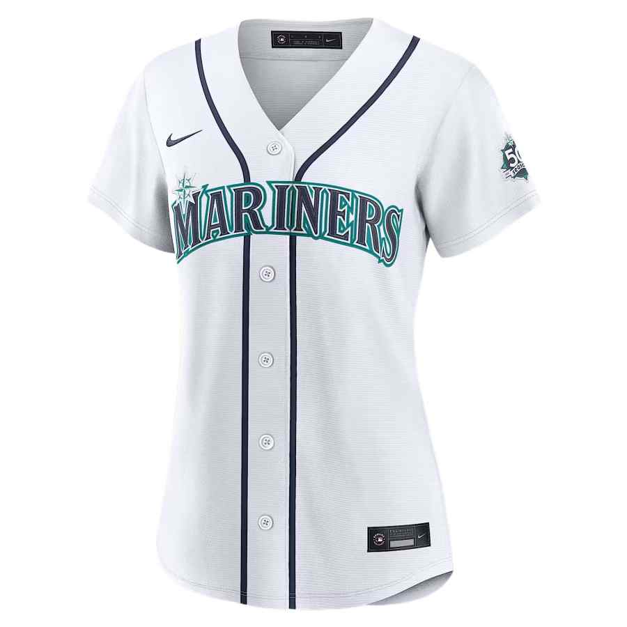 Nike Nike MLB Seattle Mariners Sportswear Women's White V Neck Moderate