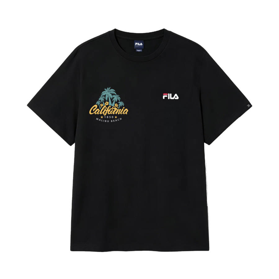 FILA T Shirts Unisex Black Crew Neck Moderate