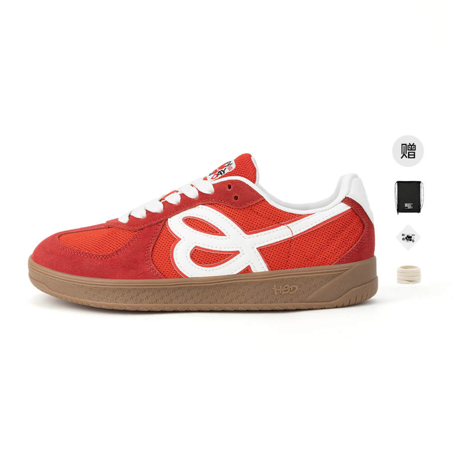 HAPPY BIRDS DAY Low top German Army Trainers Unisex Youth Red