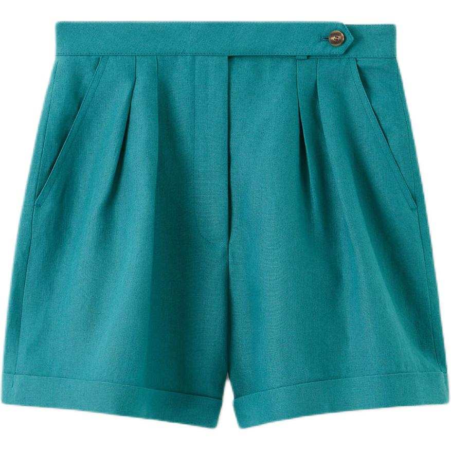 Loro Piana Casual Shorts Women's Crystal Lake Green Moderate Straight Fit Pants