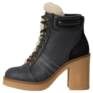 WOOLRICH Combat Boots Women's Dark Blue