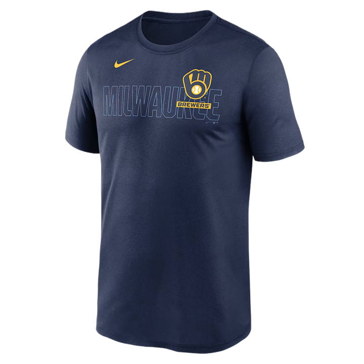Nike Nike T Shirts Men's Marine Blue Crew Neck Moderate