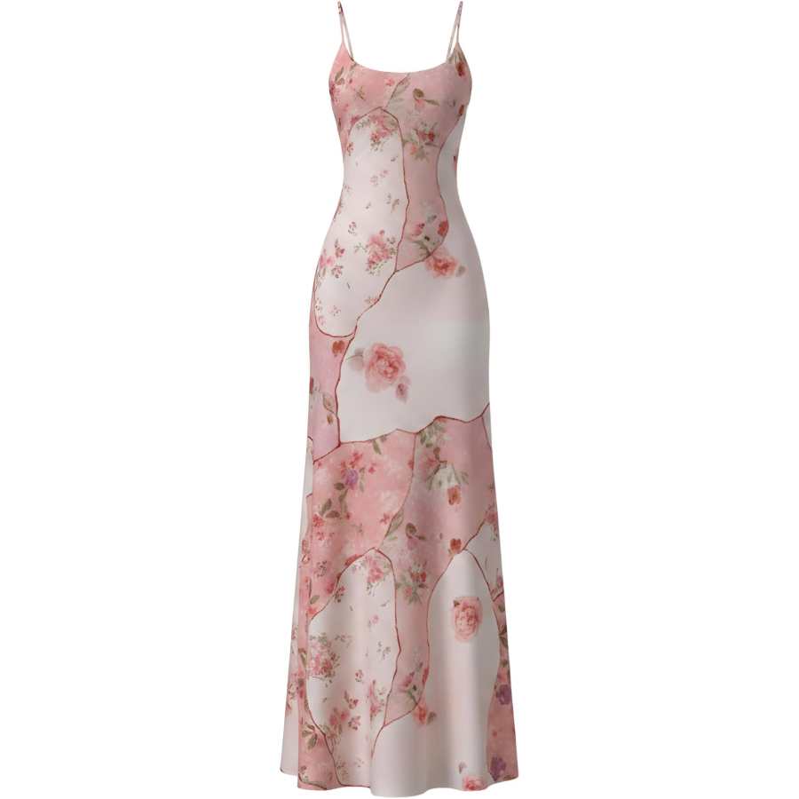 CHARM GLOW Slip Dresses Women's Multicolor Thin Long Skirt Fishtail Dress
