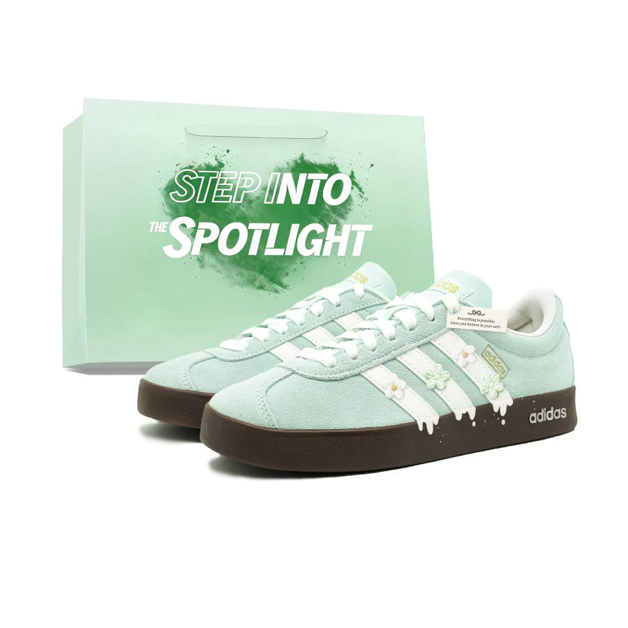 Adidas Adidas VL COURT 2.0 Skateboard Shoes Unisex Low Top Green/White