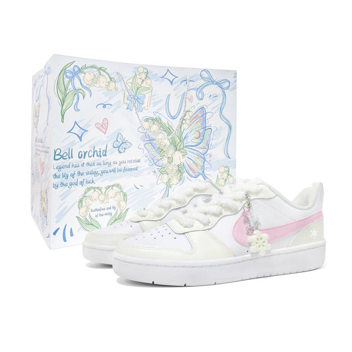 Nike Nike Court Borough Skateboard Shoes Unisex Low Top Pink