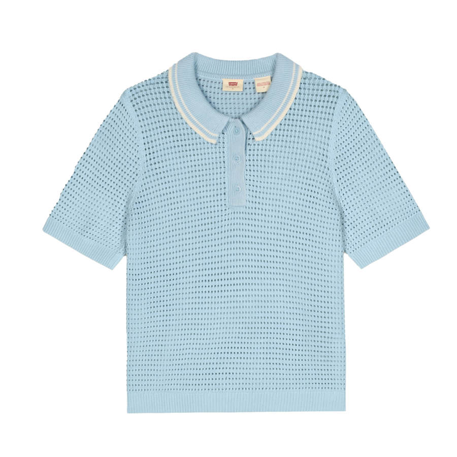 Levis Polo Shirts Women's Light Blue Polo Collar Other