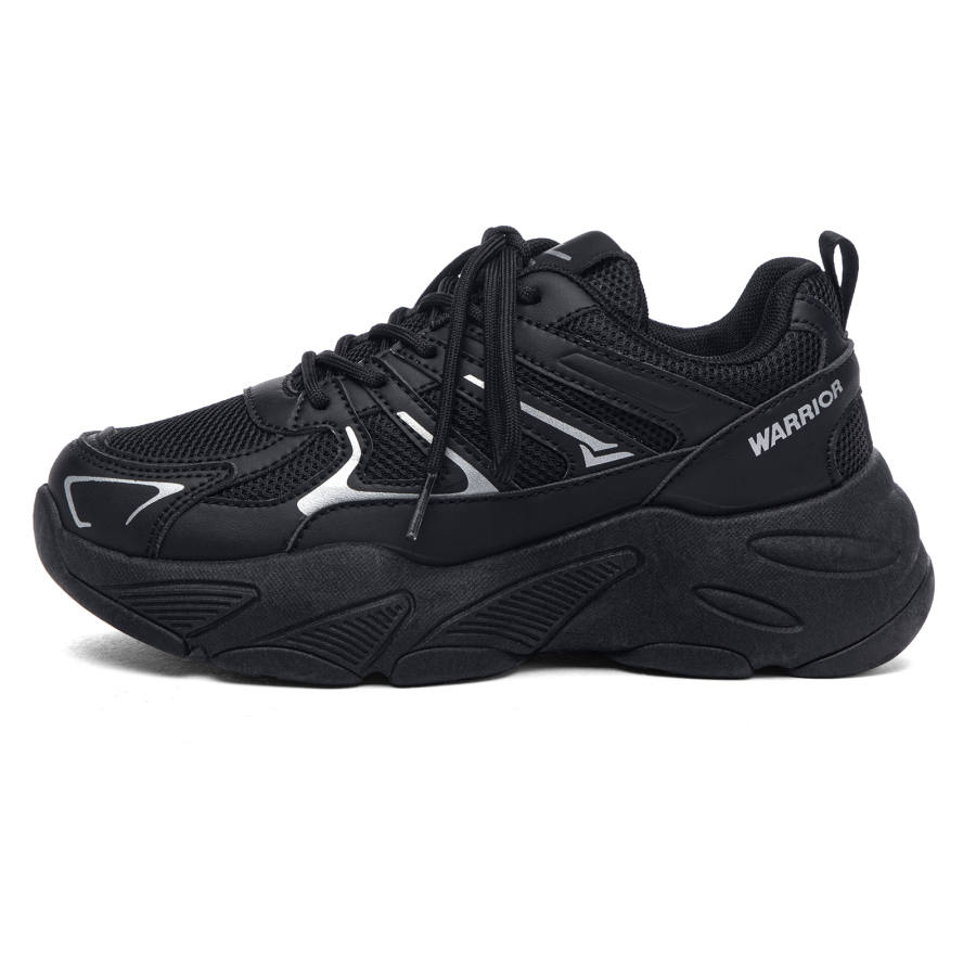 WARRIOR Running Shoes Women's Low Top Black Silver