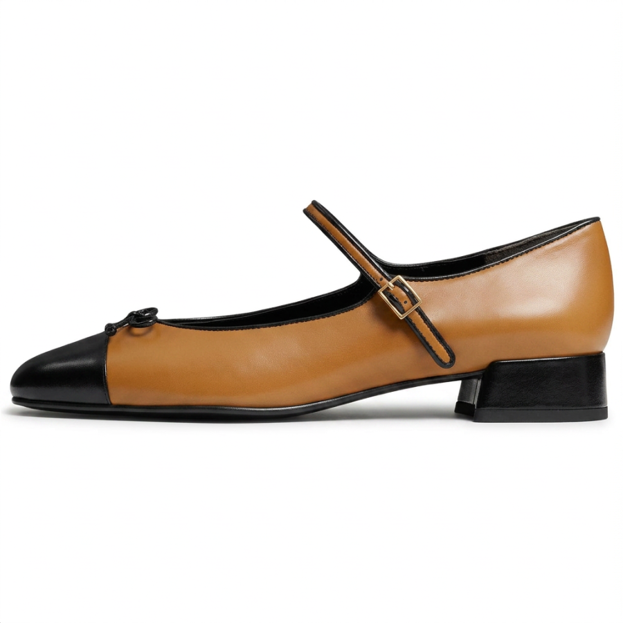 TORY BURCH Mary Jane Shoes Women's Walnut & Black