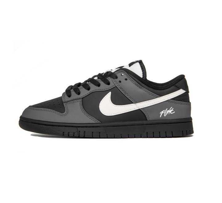 Nike Nike Dunk Skateboard Shoes Unisex Low Top Black & Gray & White