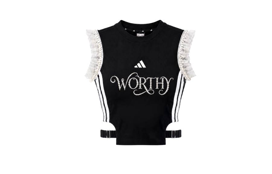 Adidas Adidas Sportswear T Shirts Women's Pearlescent Sheer Curtain Black Crew Neck Moderate Nipped In Waist