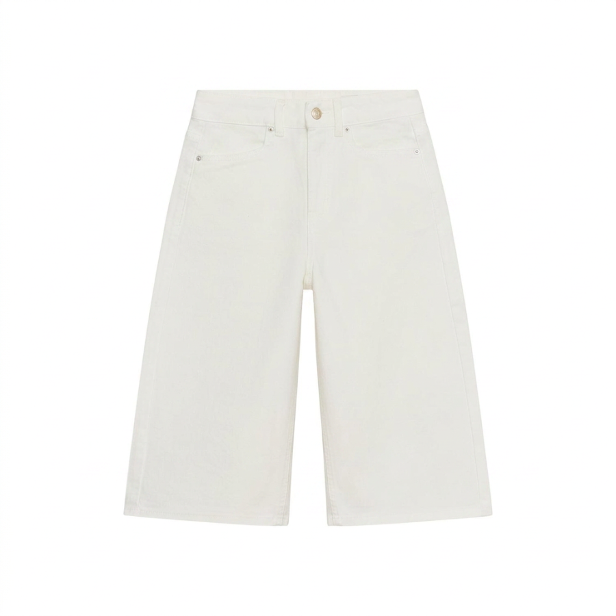 ZARA ZW Denim Shorts Women's White Moderate